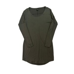 Peruvian Connection Knit‎ Dress Olive Green Medium Long Sleeve